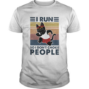 I Run So I Dont Choke People Cat Retro Shirt